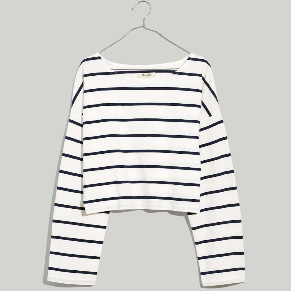 Madewell Supercrop Long-Sleeve Tee in Lighthouse size S